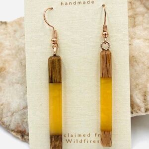 Citrus Wood & Resin Earrings Medium